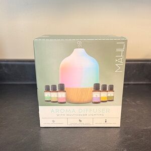 Mählí Aroma Diffuser with Multicolor Lighting - White/Wood
